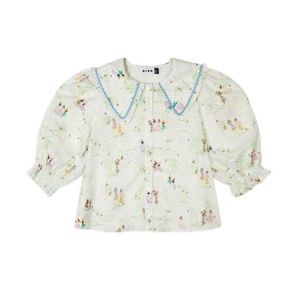 Rixo DALLAS – MALLORCA DANCE BLOUSE WITH RUFFLE COLLAR